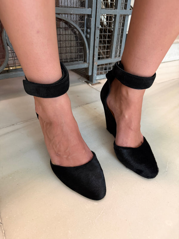 Isabel Marant Ponyhair Ankle Strap Heels