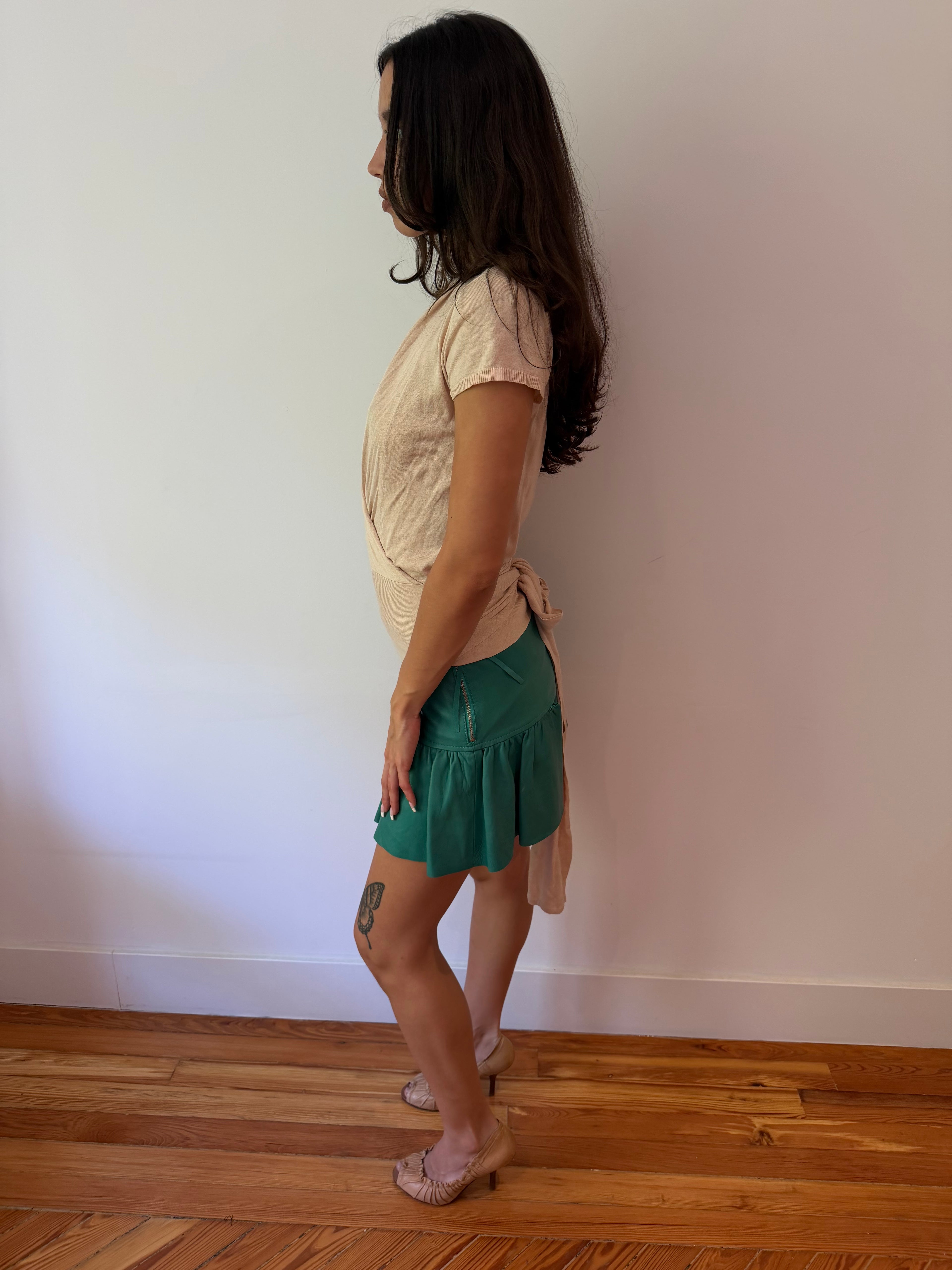 Pinko Leather Skirt