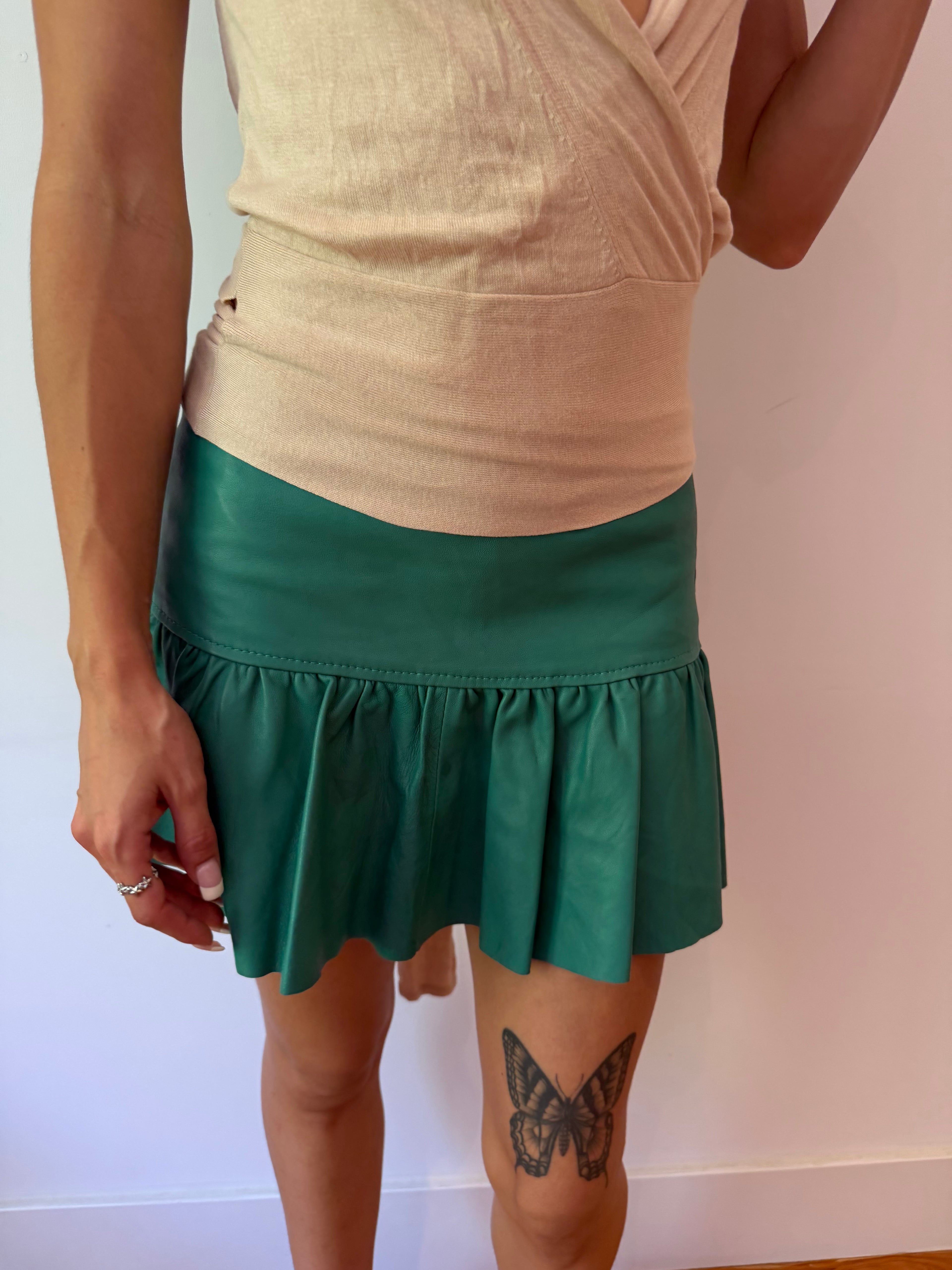 Pinko Leather Skirt