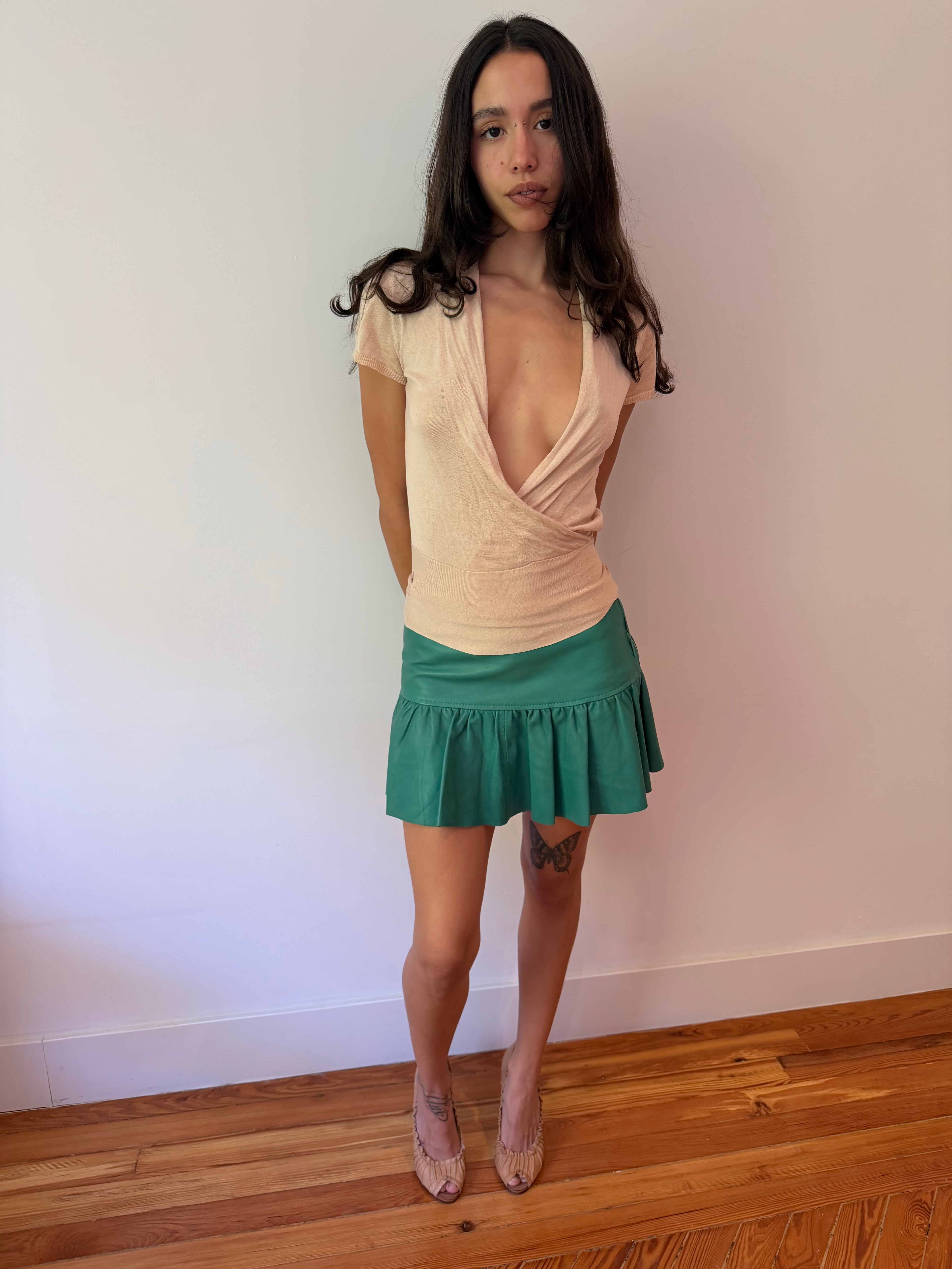 Pinko Leather Skirt