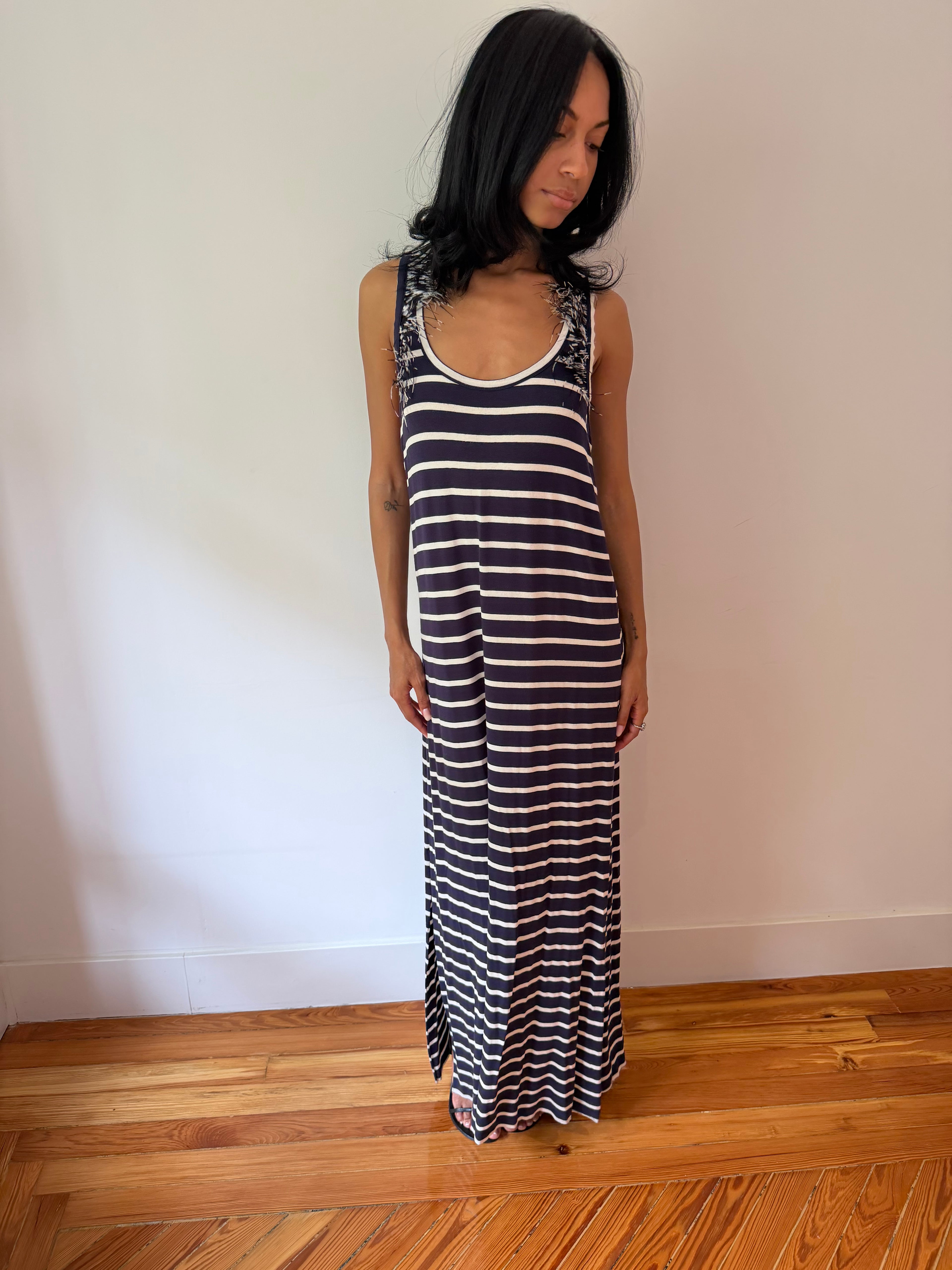 Italian Striped Maxi Dress