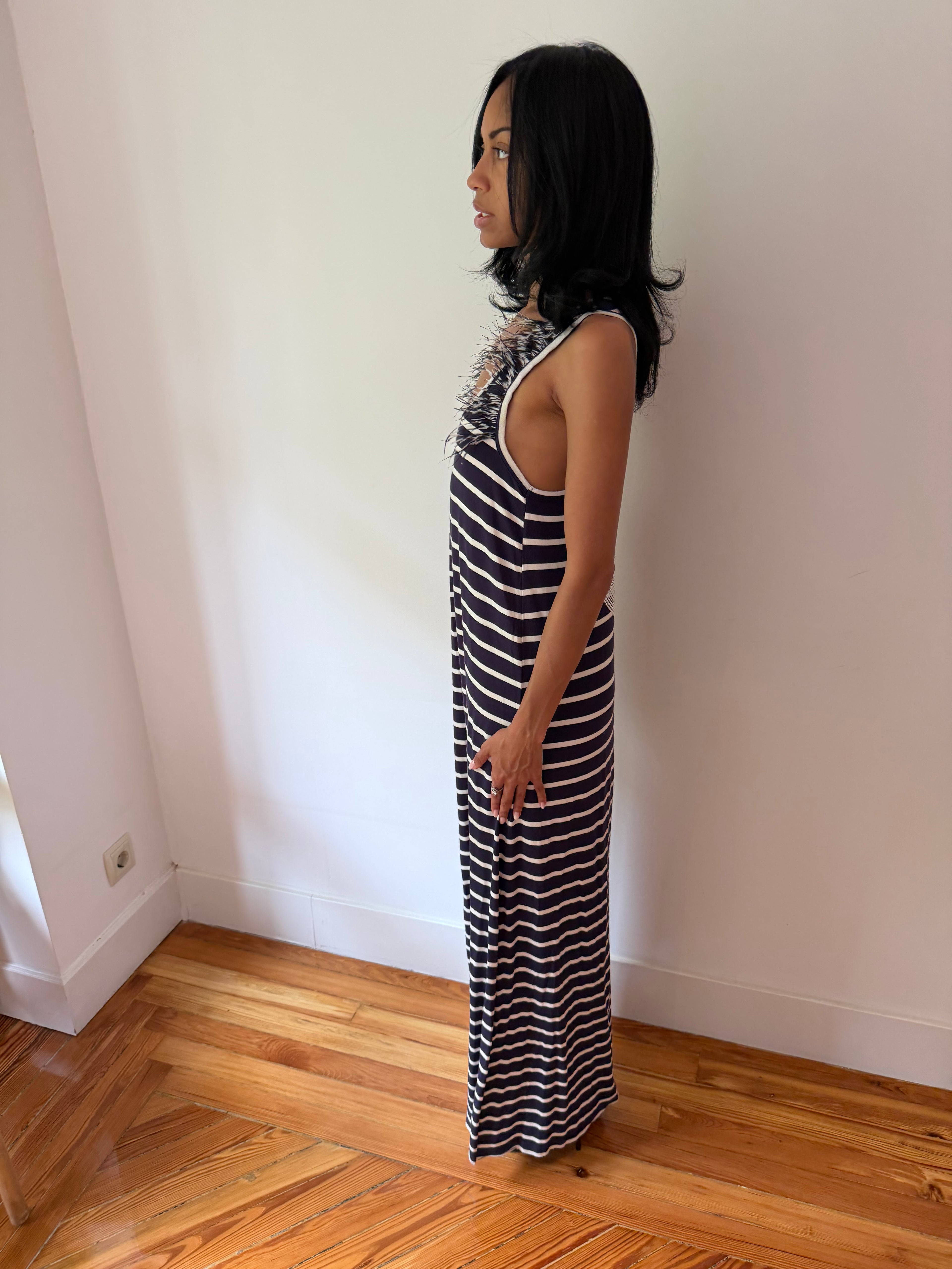 Italian Striped Maxi Dress