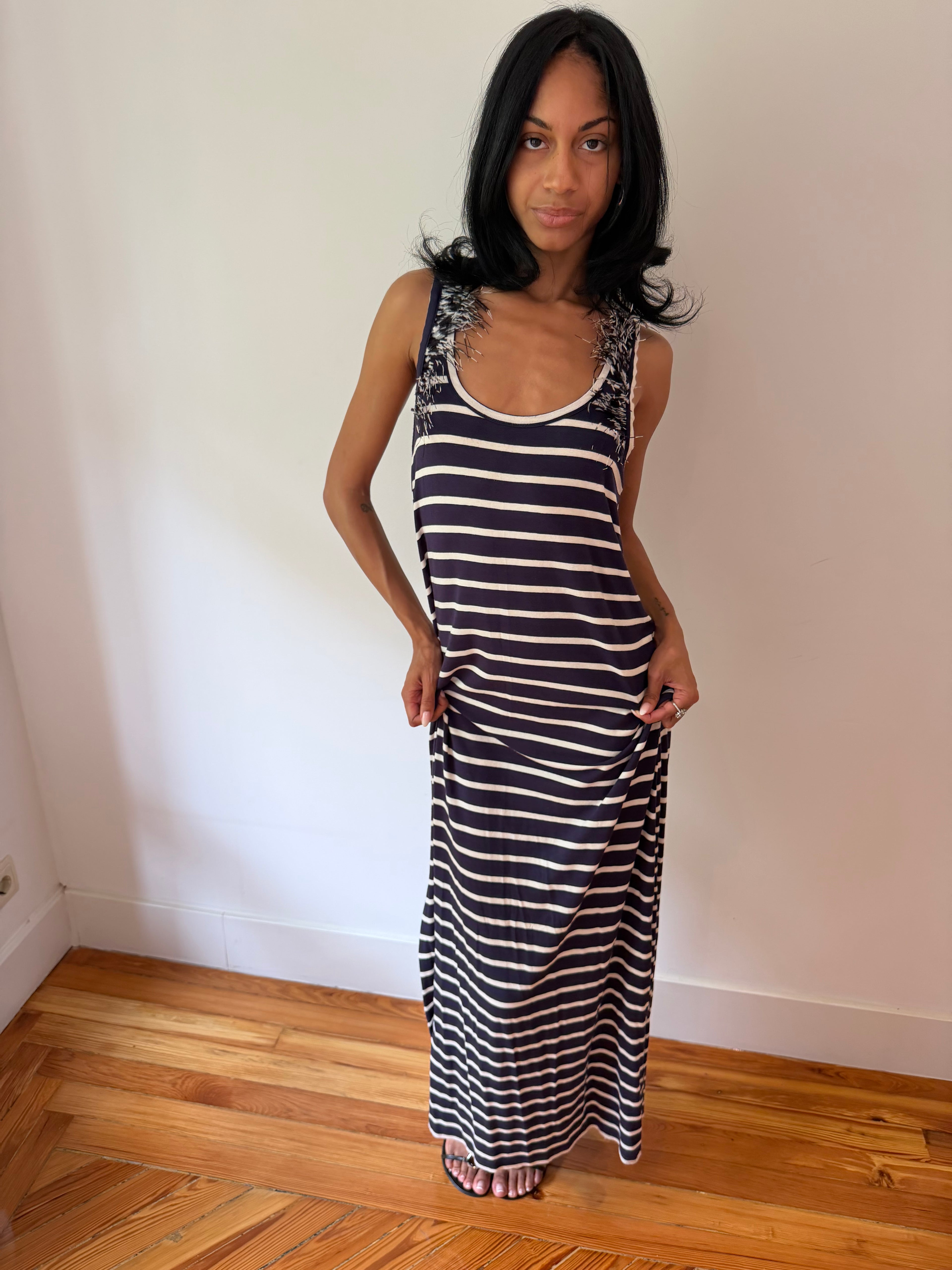 Italian Striped Maxi Dress
