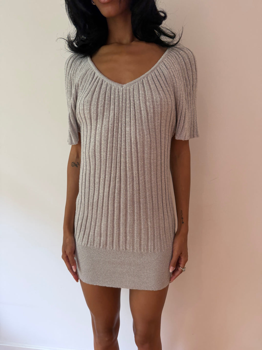 Shimmer Pleated Mini Dress