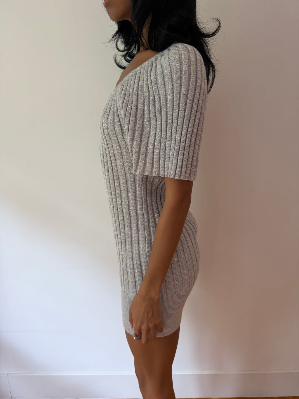 Shimmer Pleated Mini Dress