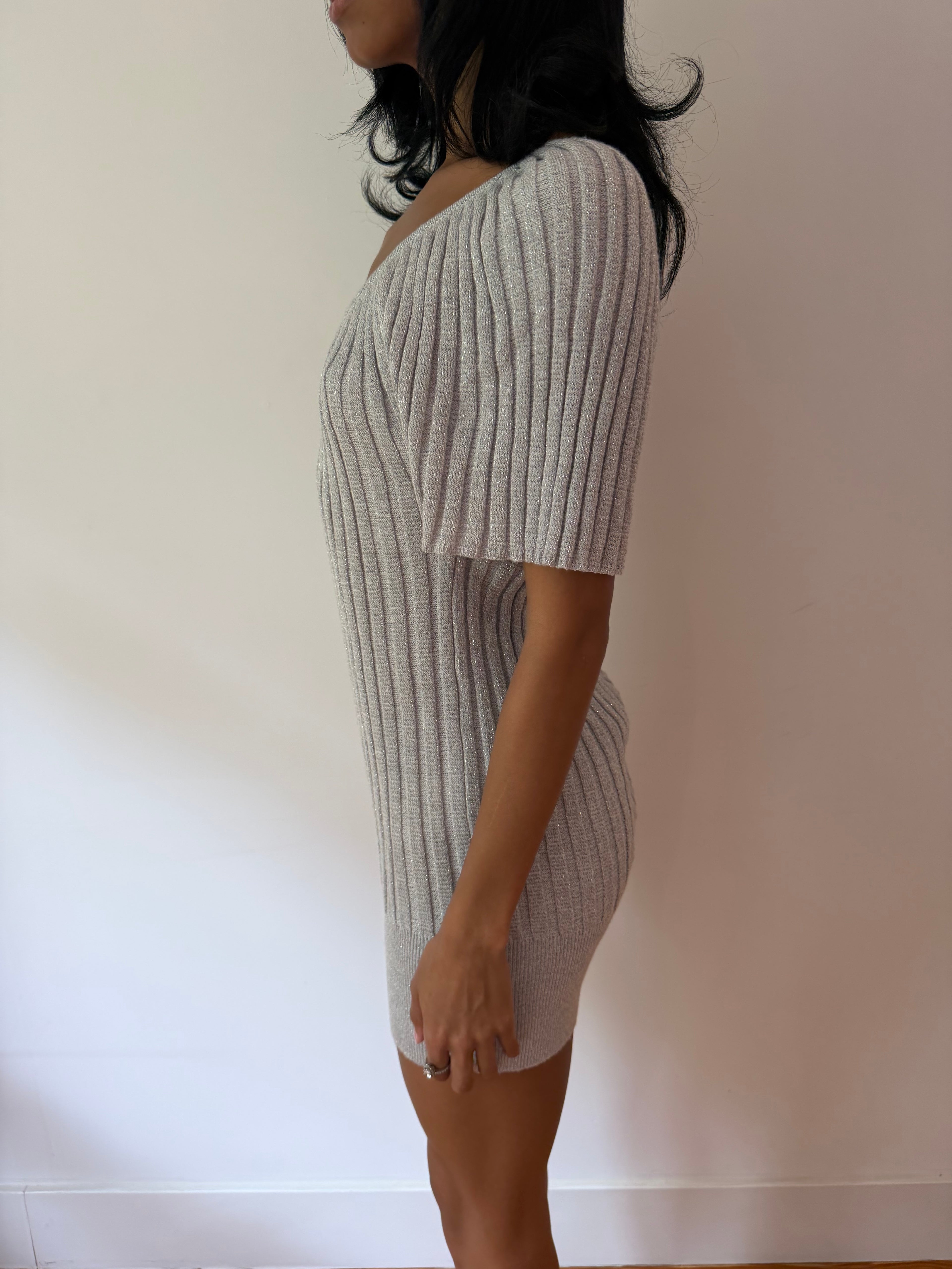 Shimmer Pleated Mini Dress