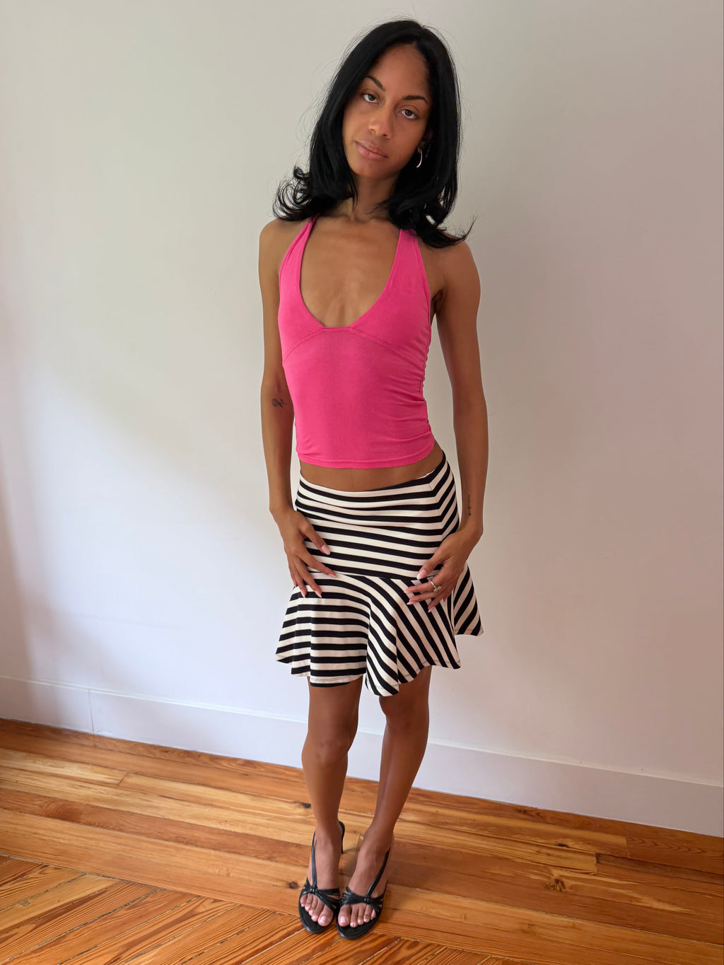 Stripe Midi Skirt