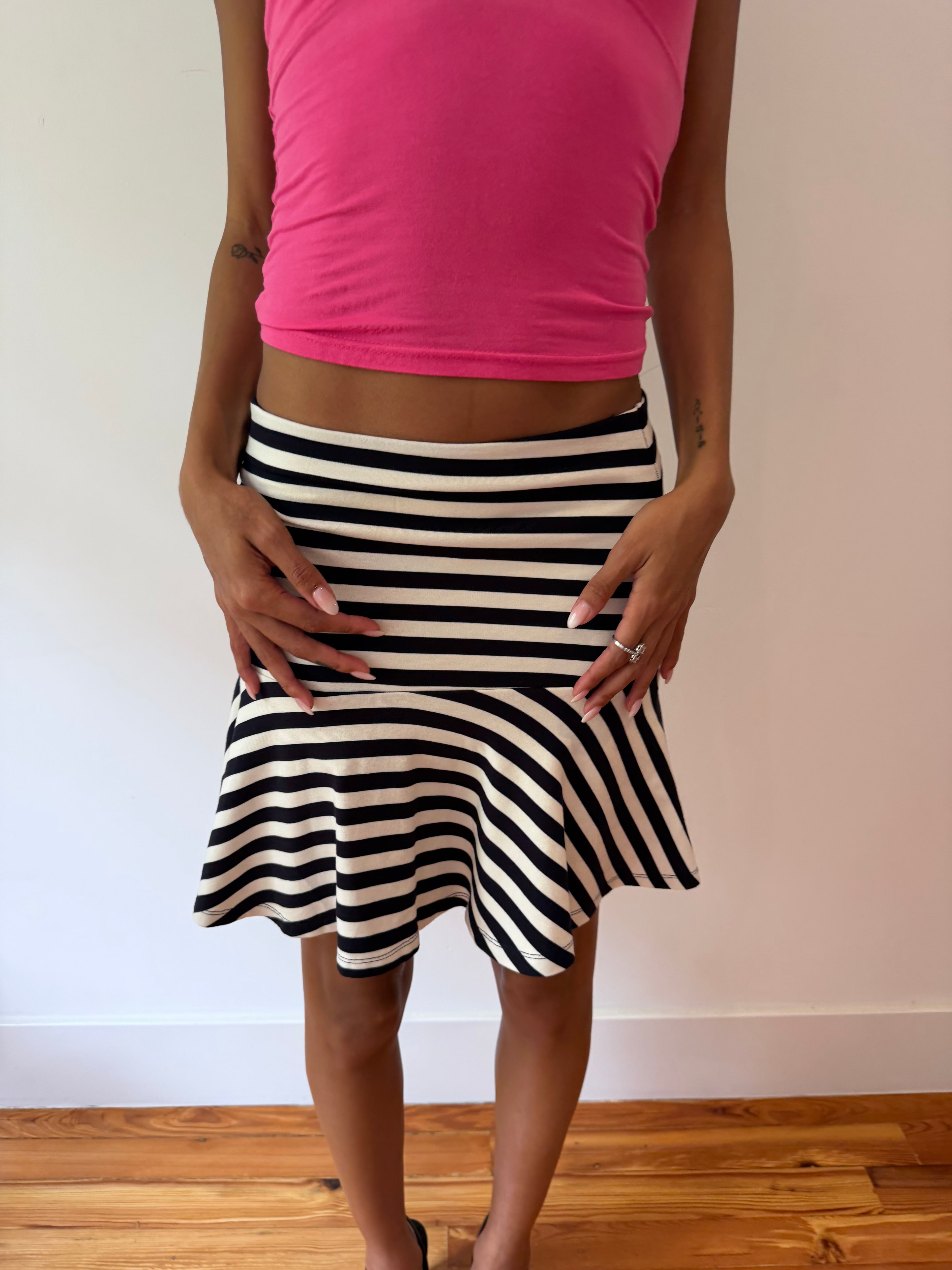 Stripe Midi Skirt