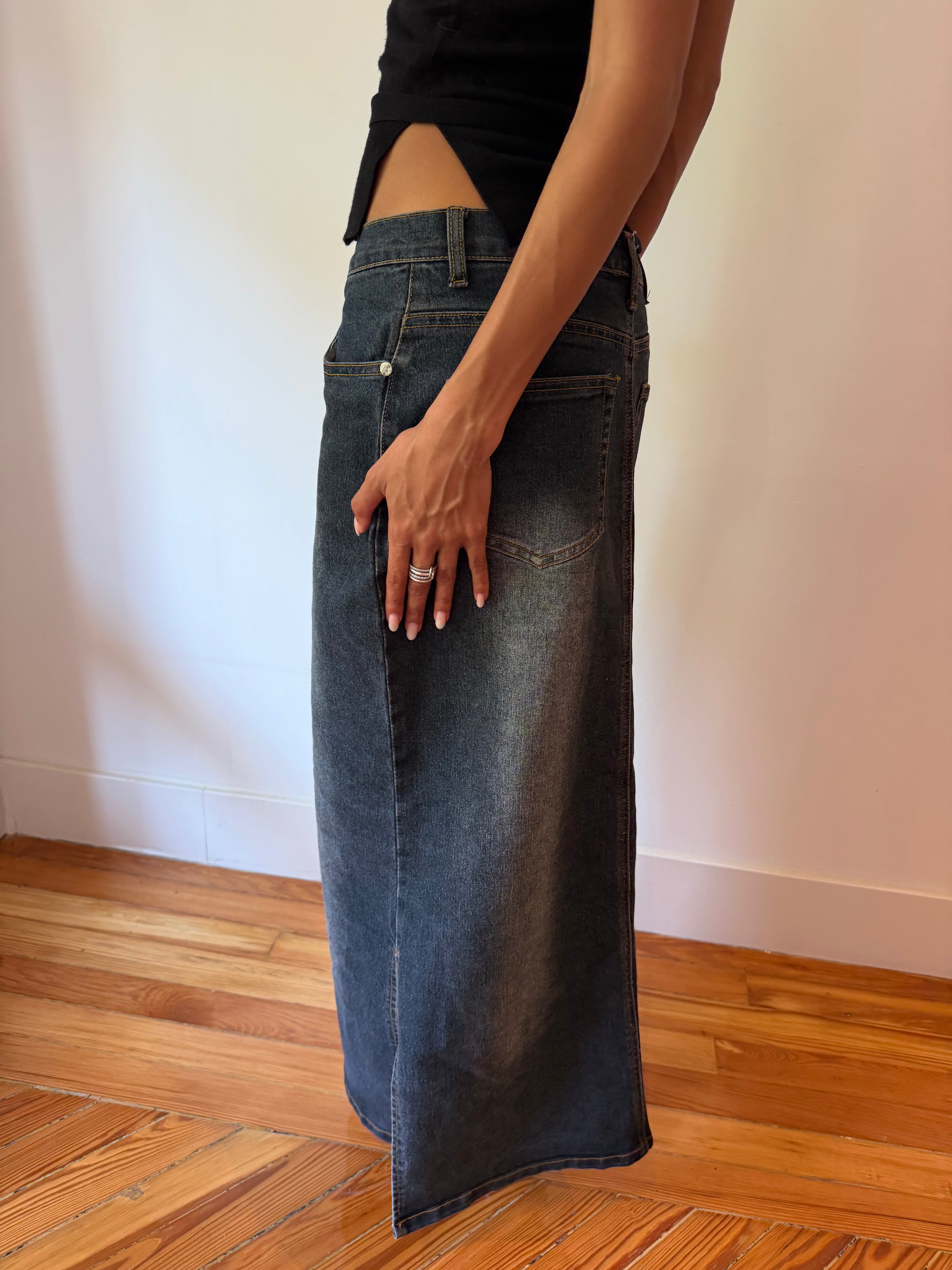 Denim Maxi Skirt