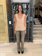 Sheer Ruched Tank Top