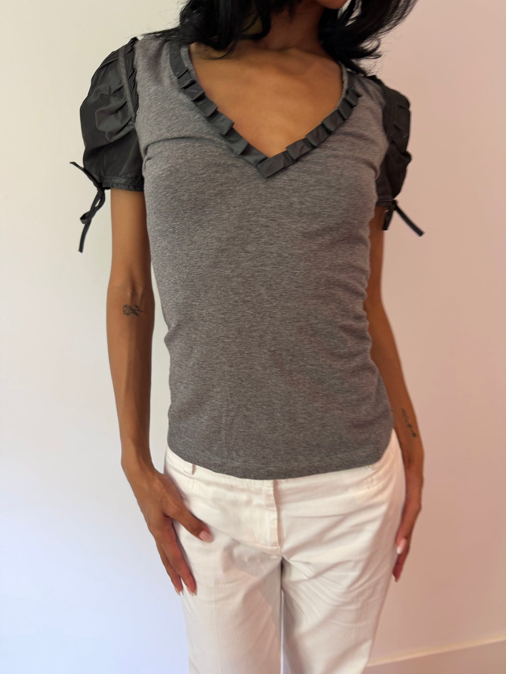 Adolfo Dominguez Ruffle T-Shirt
