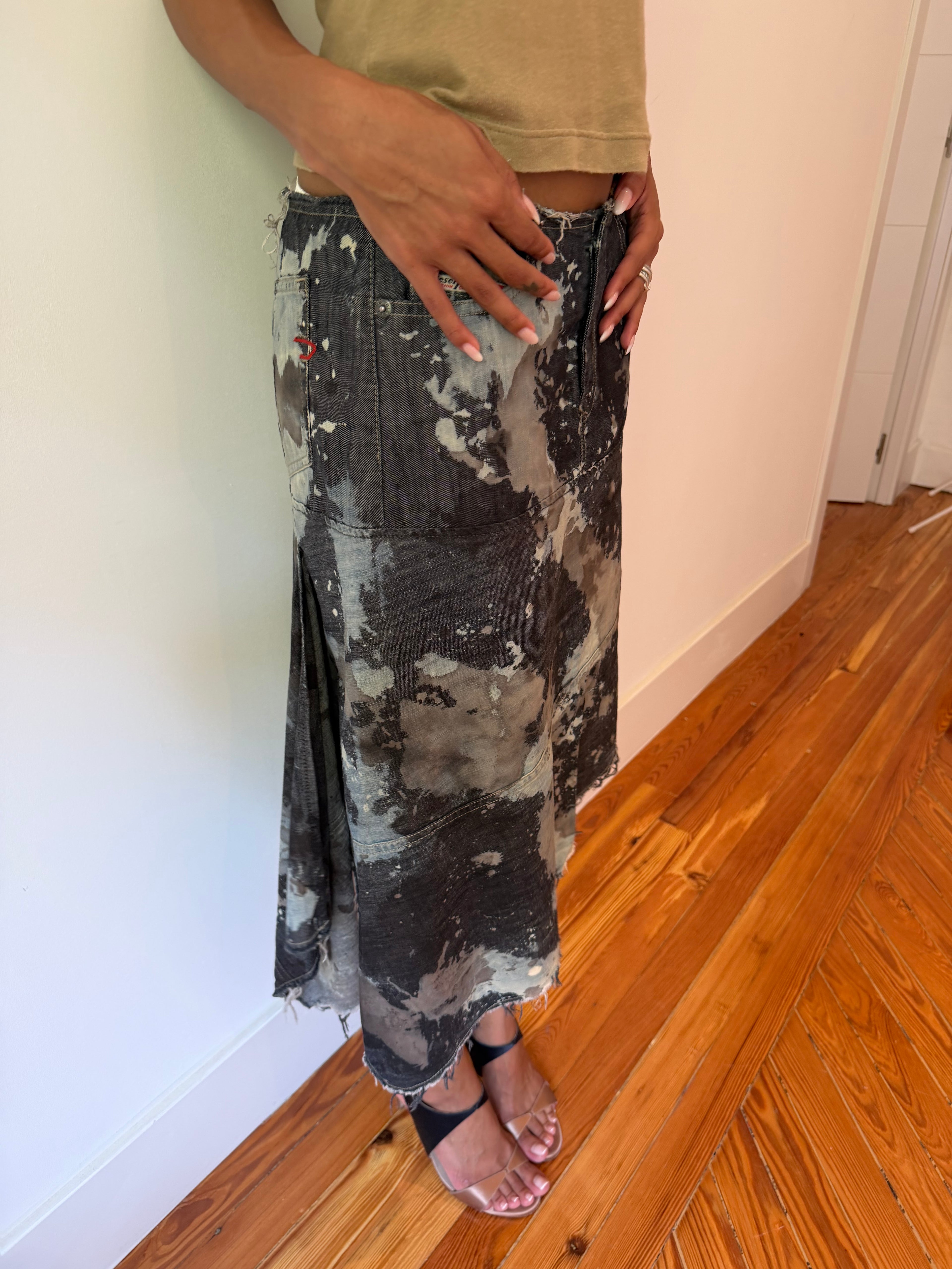 Diesel Paint Splatter Midi Skirt