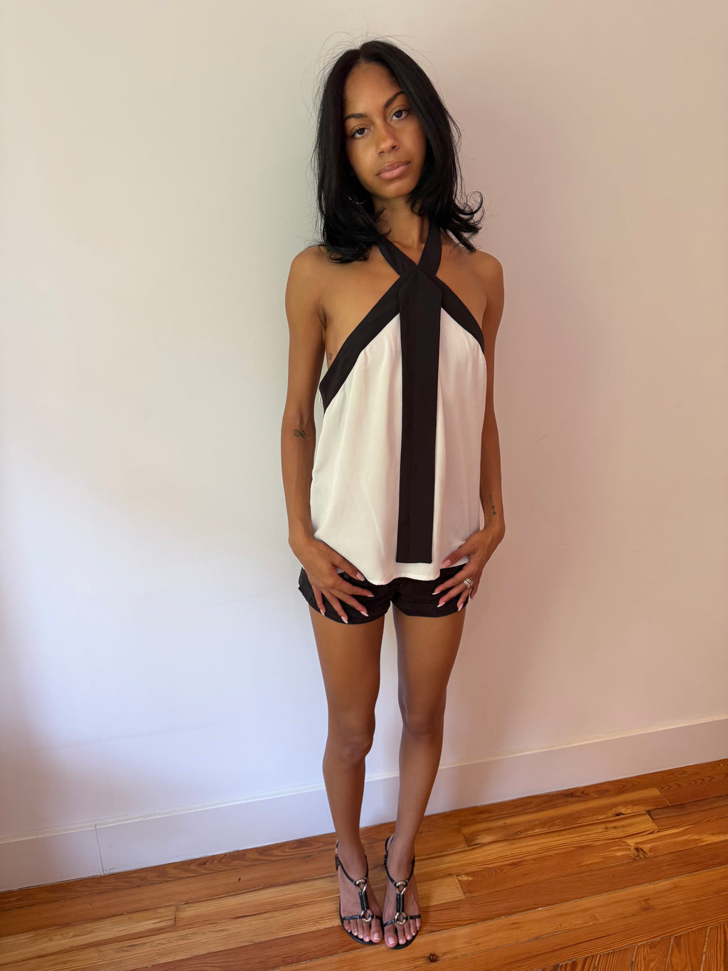 Contrast Halterneck Top