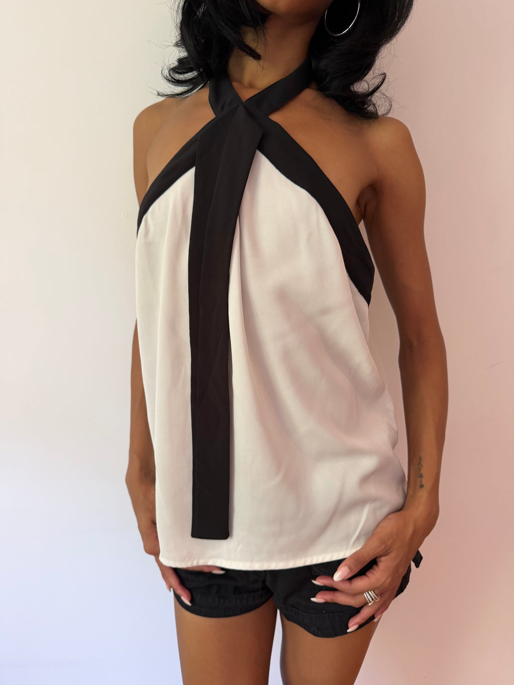 Contrast Halterneck Top