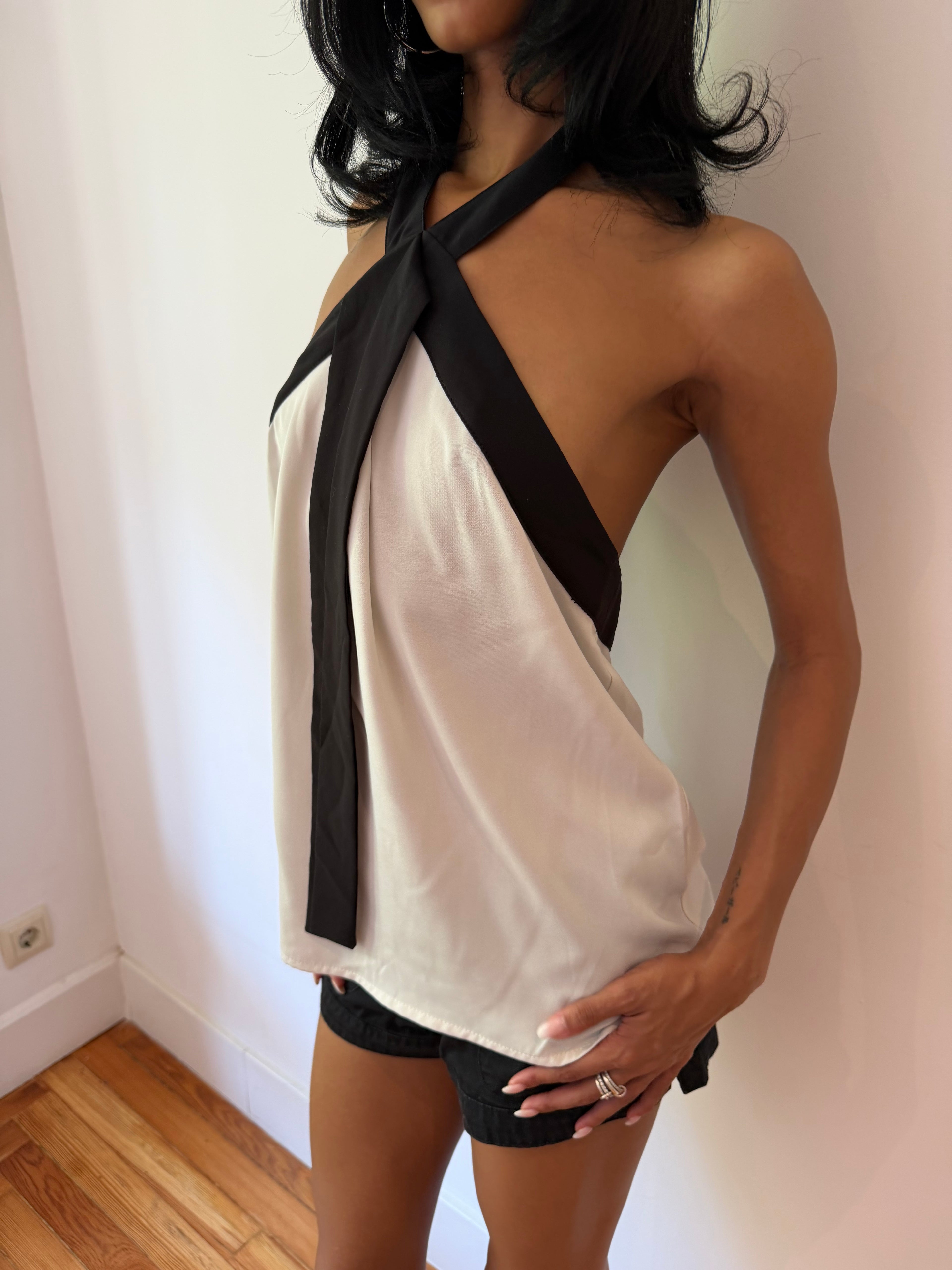 Contrast Halterneck Top