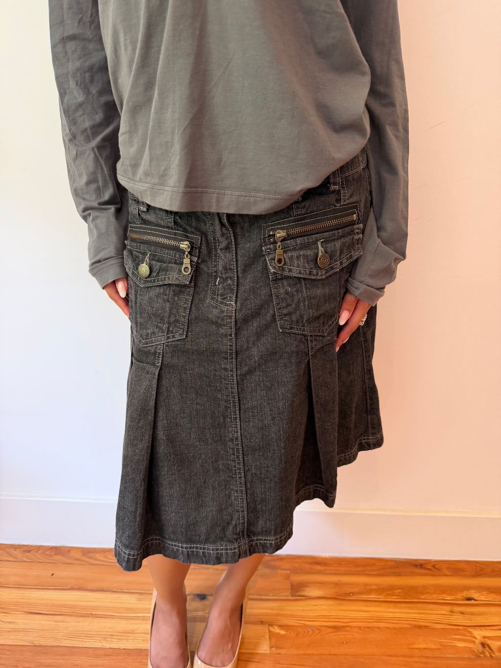 Denim Midi Skirt