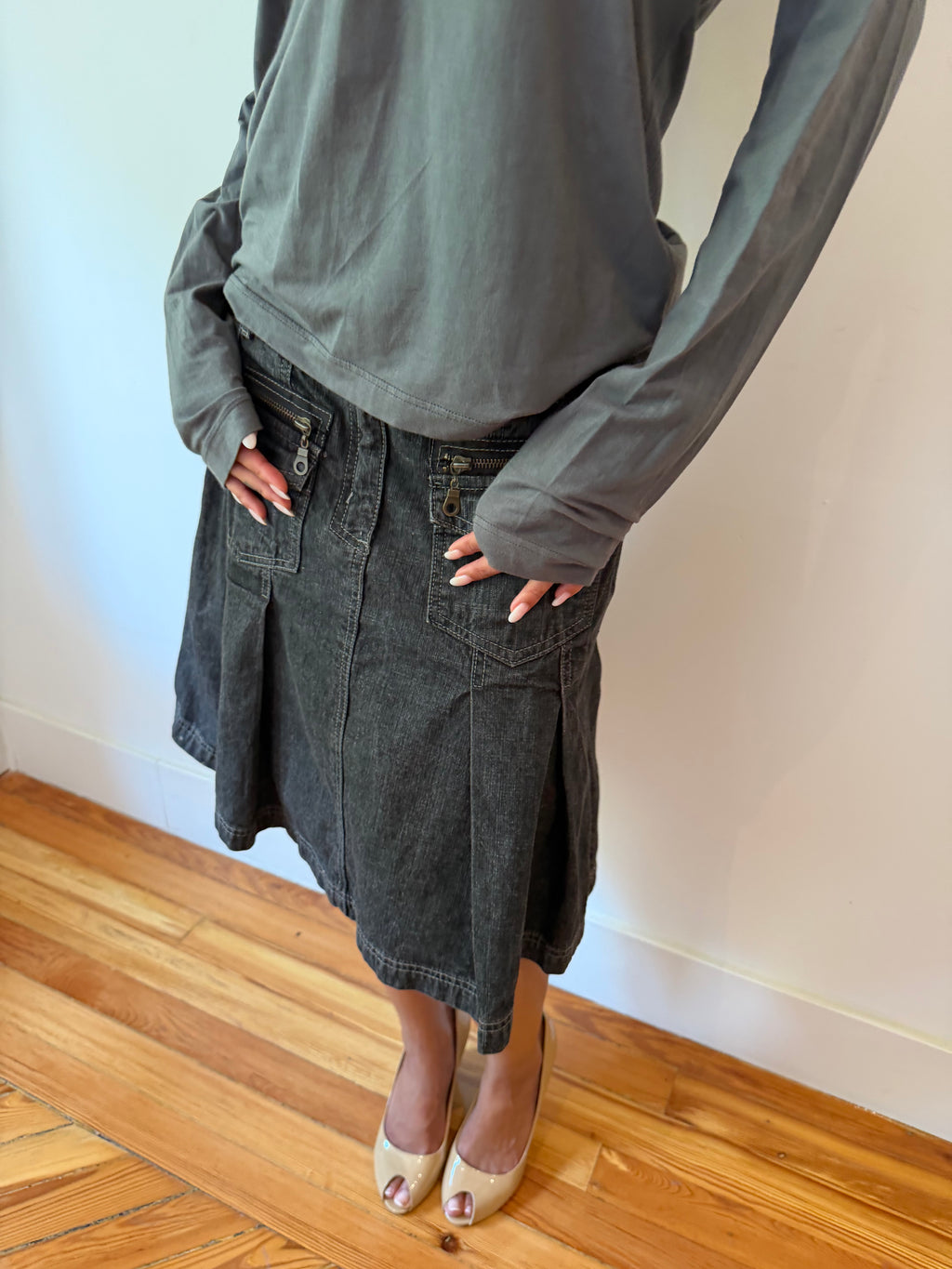 Denim Midi Skirt