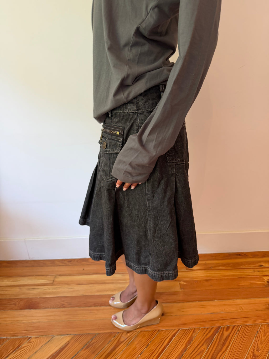 Denim Midi Skirt