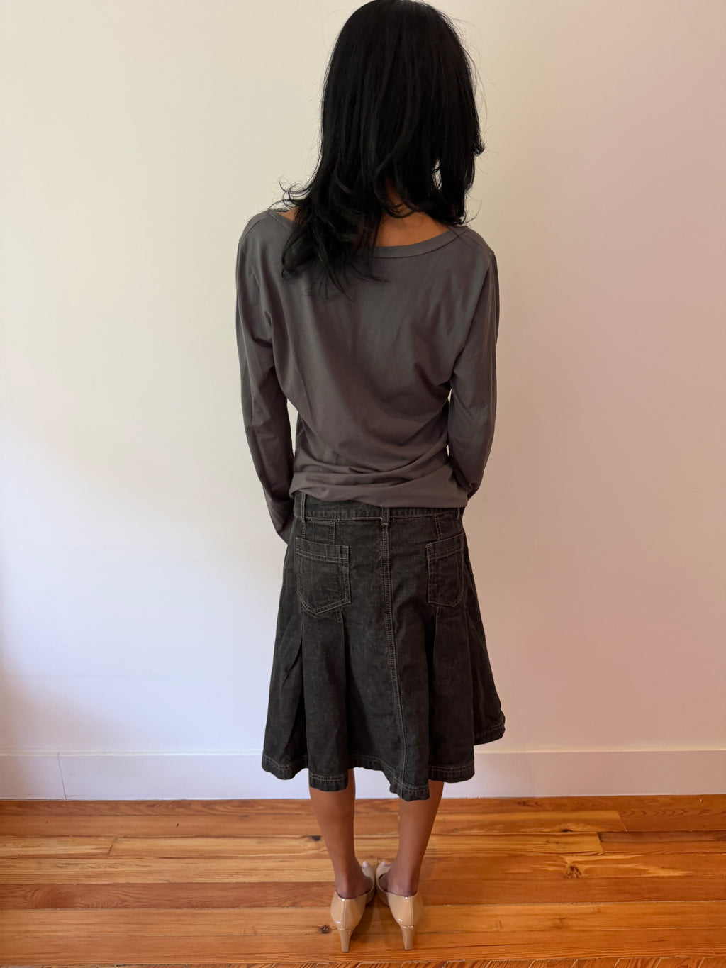 Denim Midi Skirt