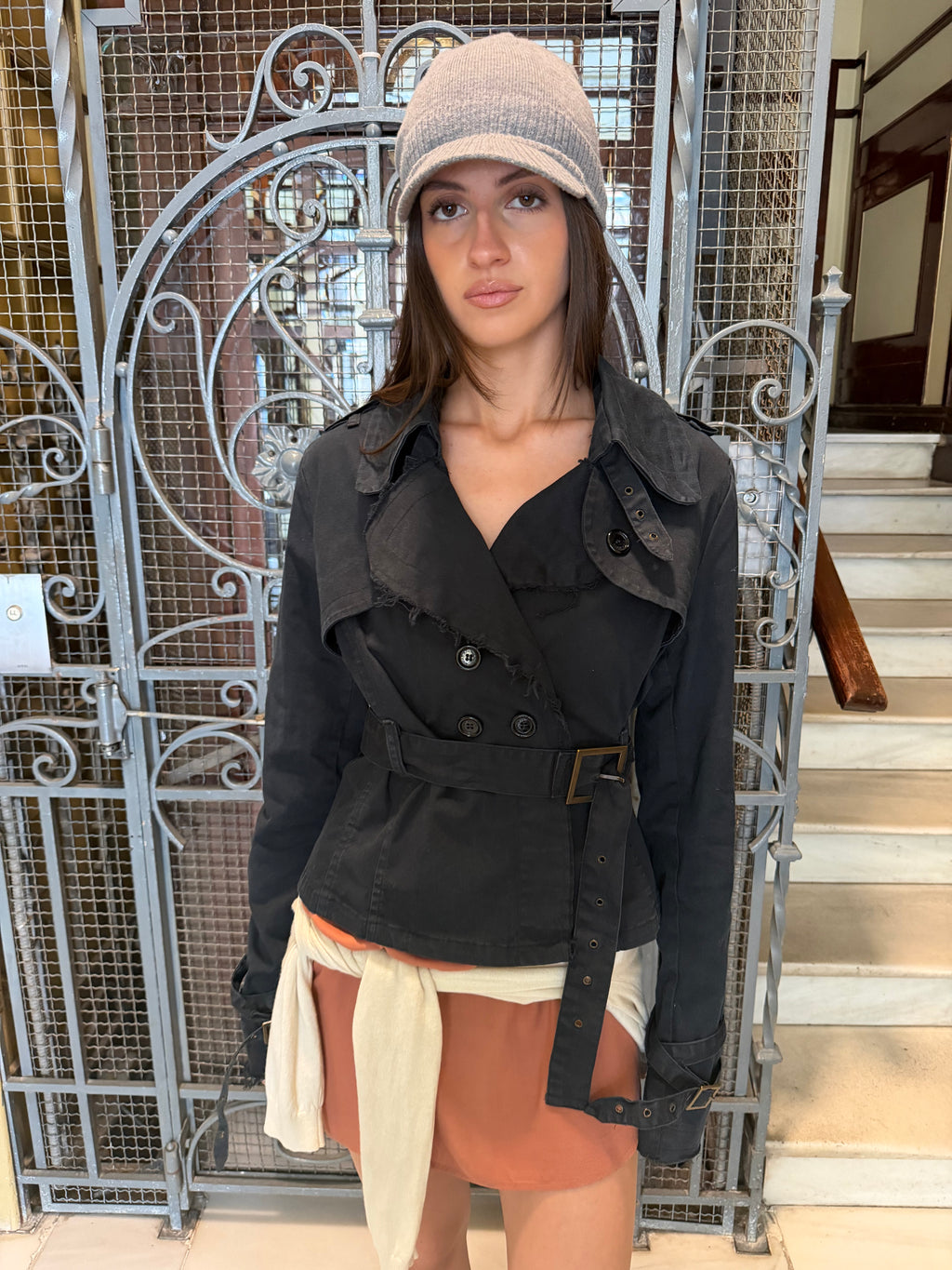 Anna Rita N Belted Cropped Trench