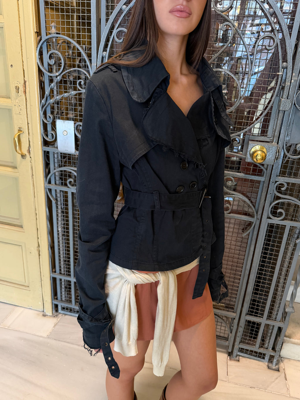 Anna Rita N Belted Cropped Trench