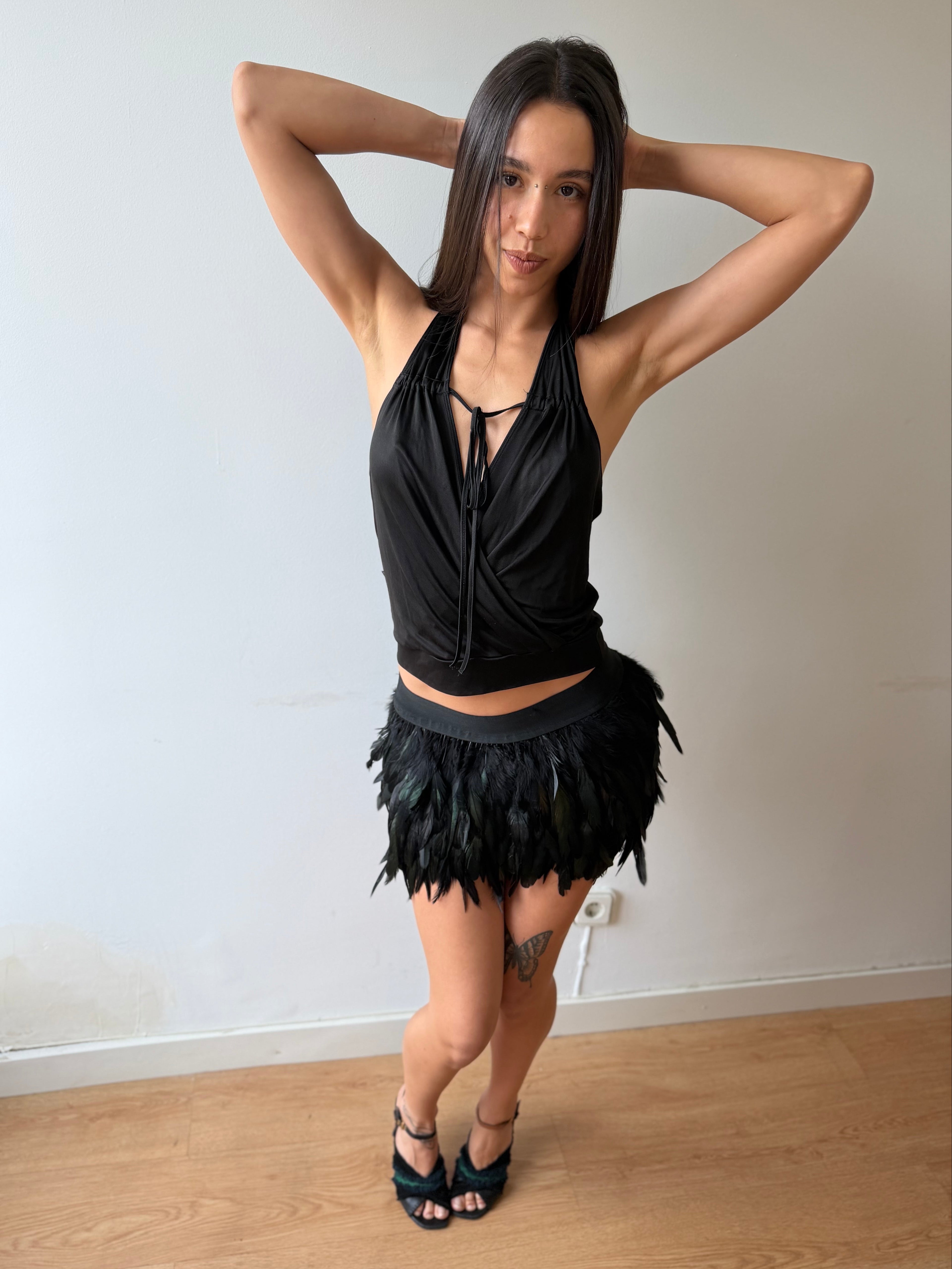 Feather Mini Skirt