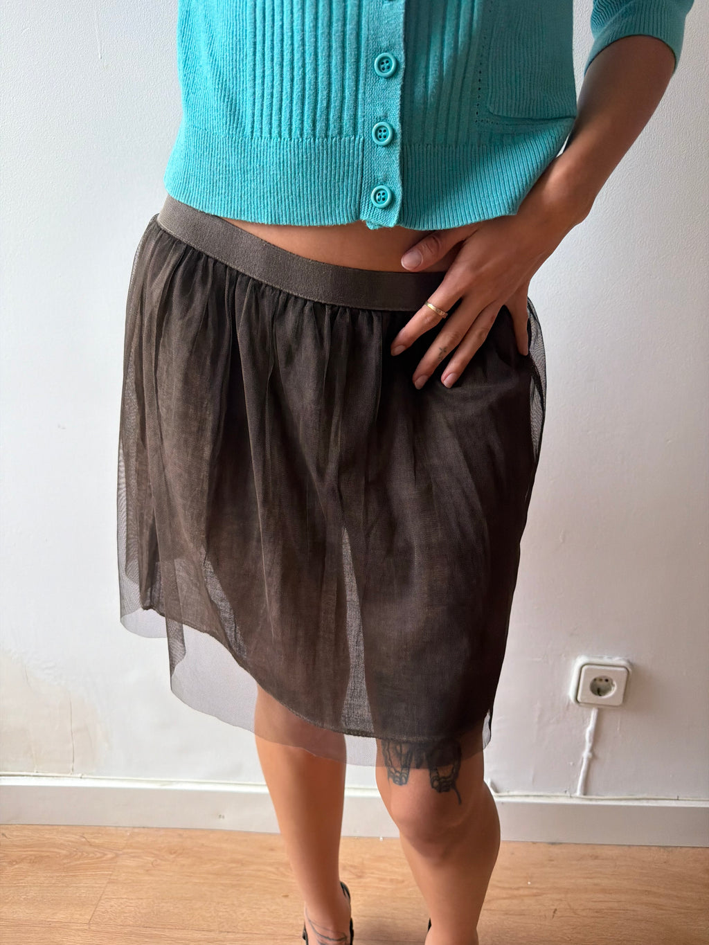 Tulle Layered Midi Skirt