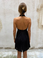 Patrizia Pepe Black Halterneck Mini Dress