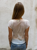 Italian Brand Polka Dot Sheer Top