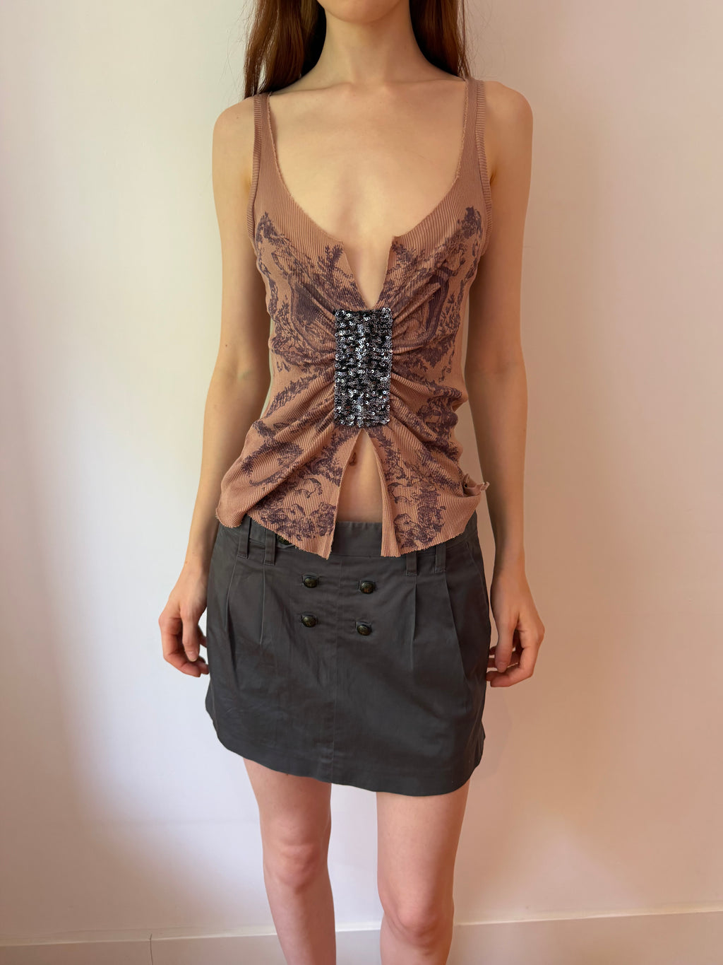 Printed Sequin Tank
