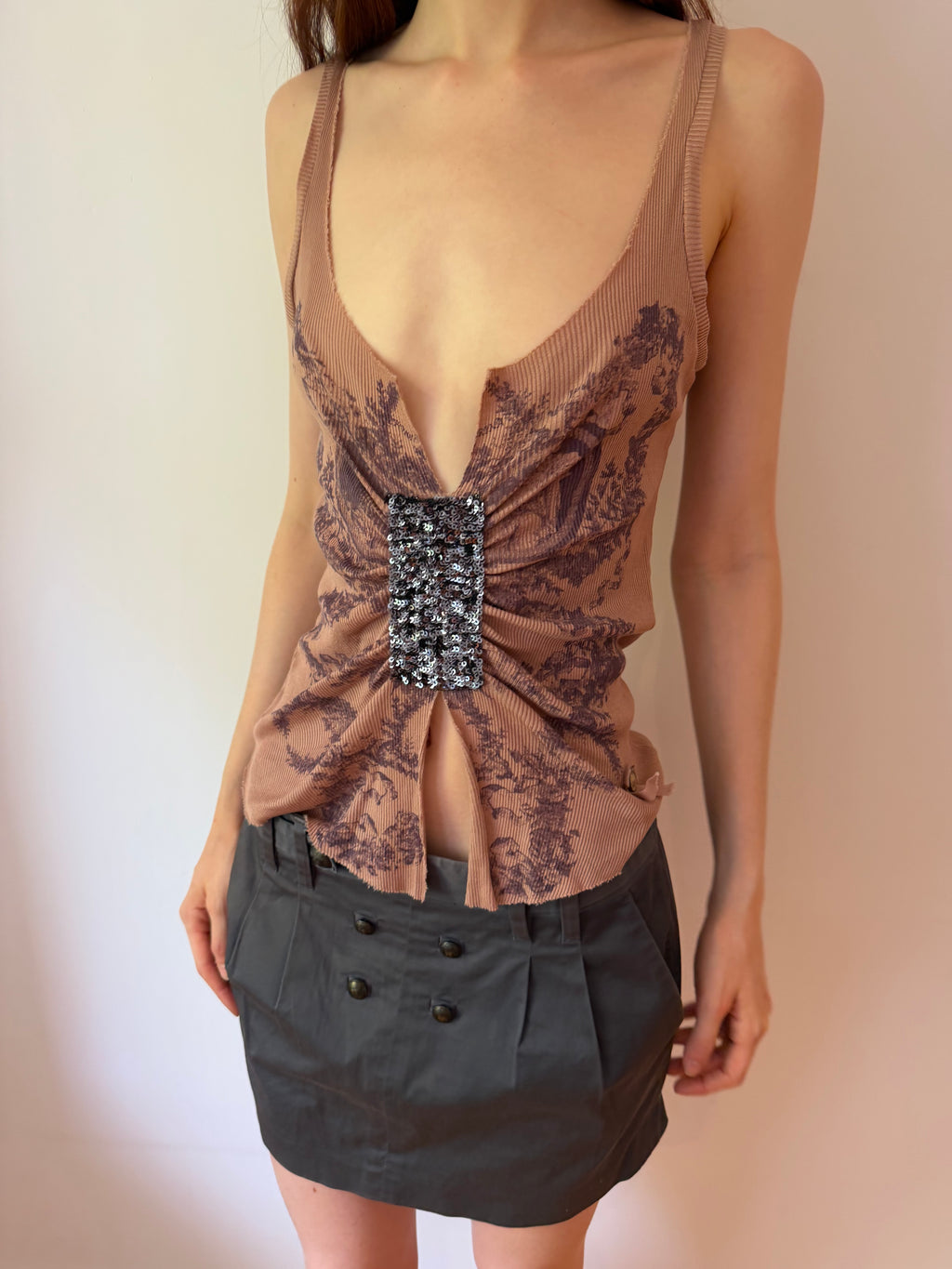 Printed Sequin Tank