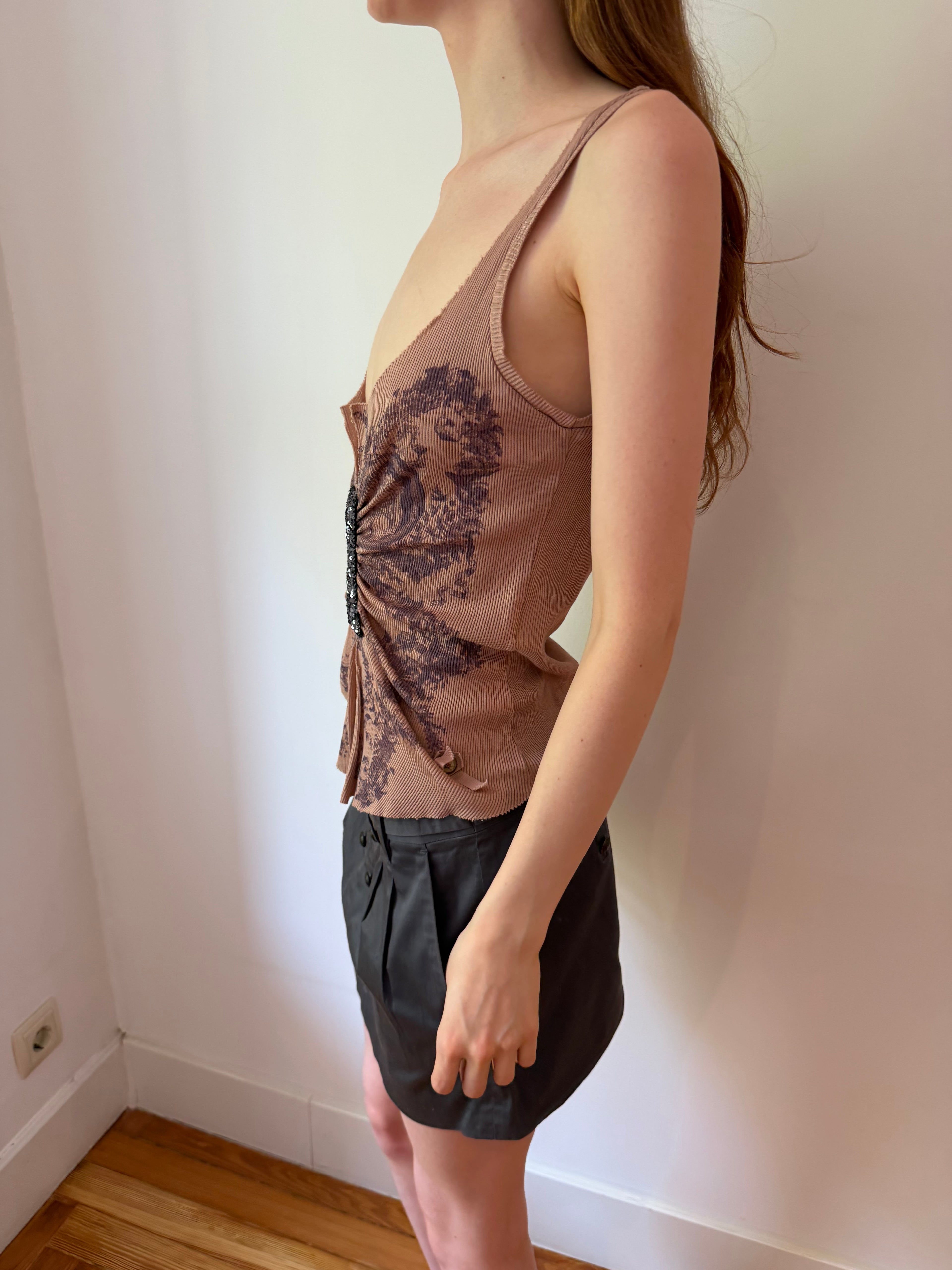 Printed Sequin Tank