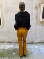 Patrizia Pepe Leather Bootcut Trousers