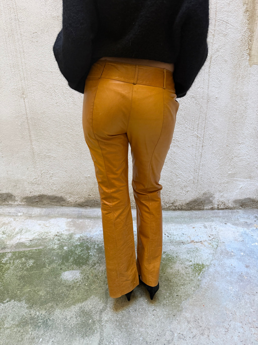 Patrizia Pepe Leather Bootcut Trousers
