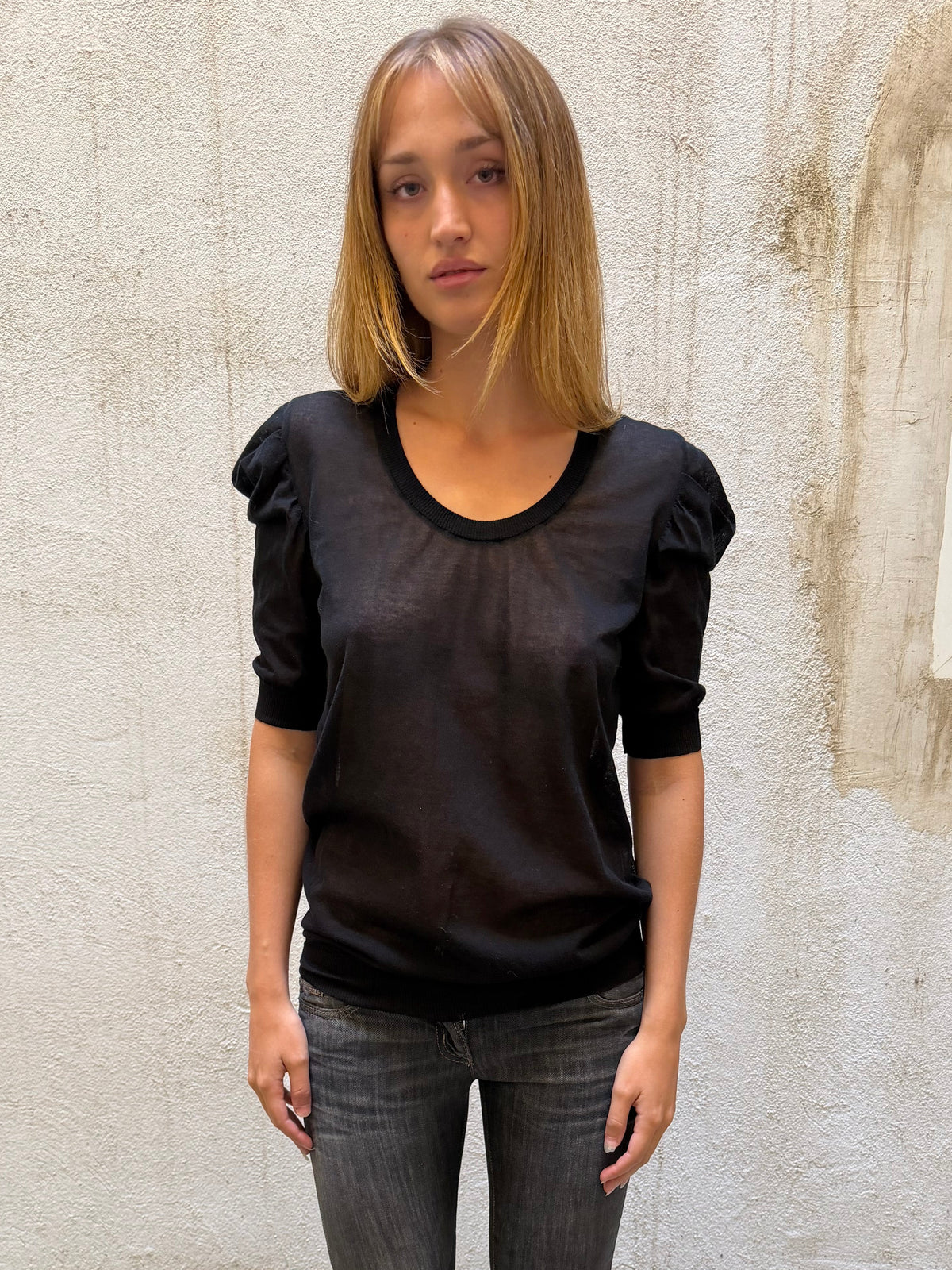Dolce & Gabbana Sheer Black Blouse