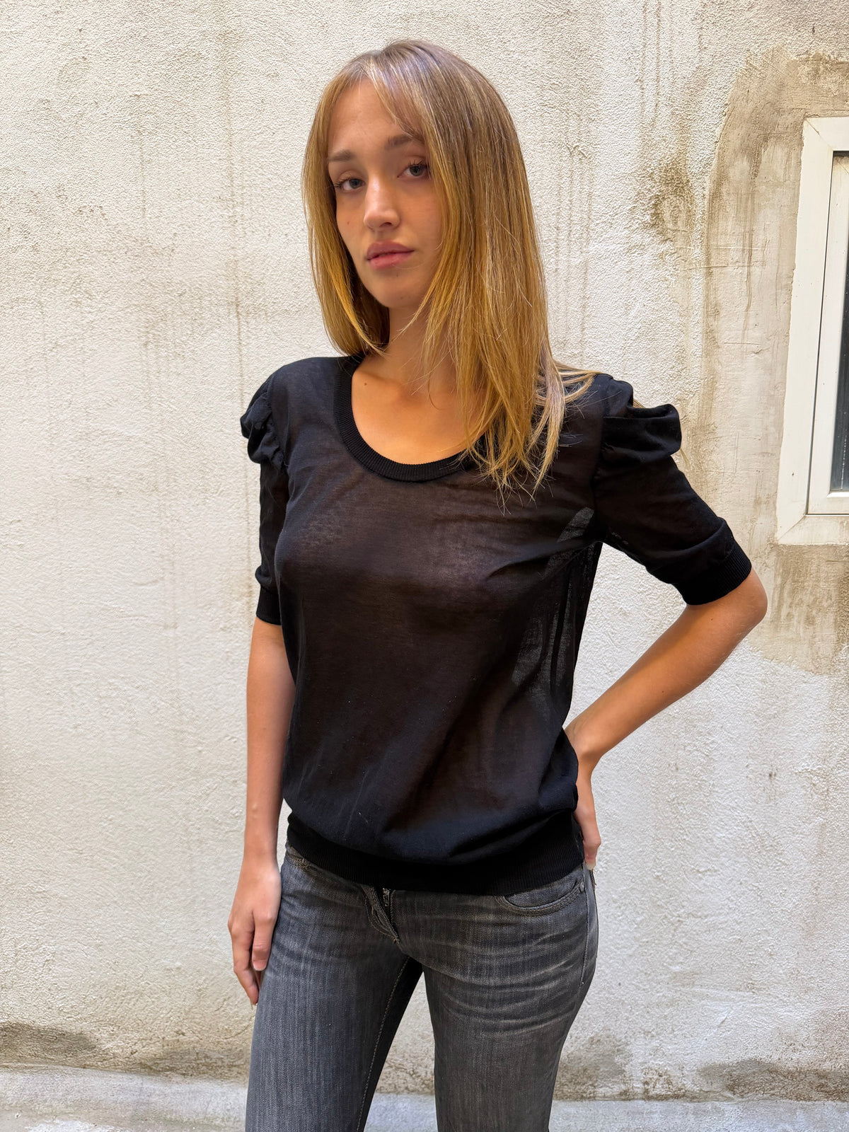 Dolce & Gabbana Sheer Black Blouse