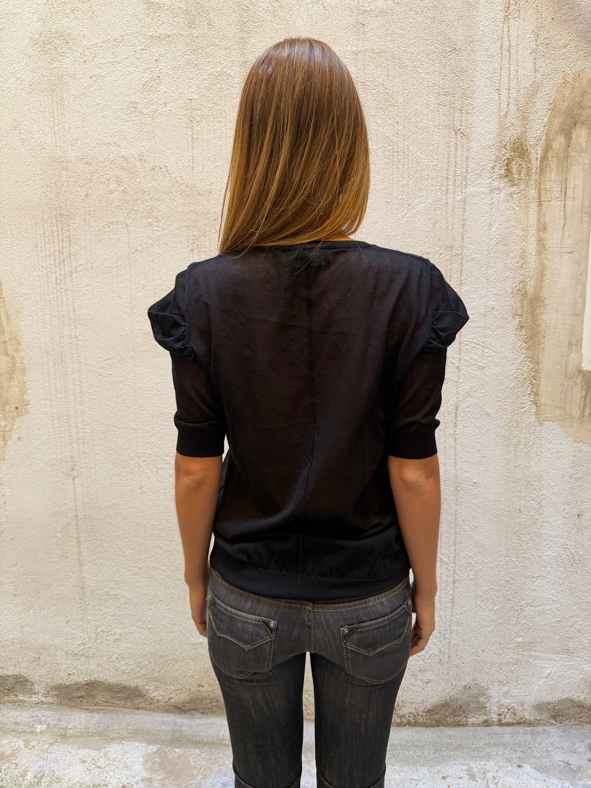 Dolce & Gabbana Sheer Black Blouse