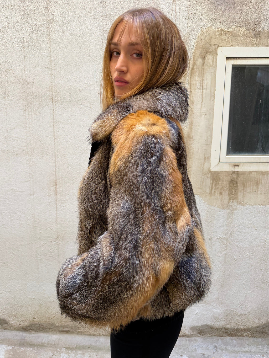 Vintage Fox Fur Zip Jacket