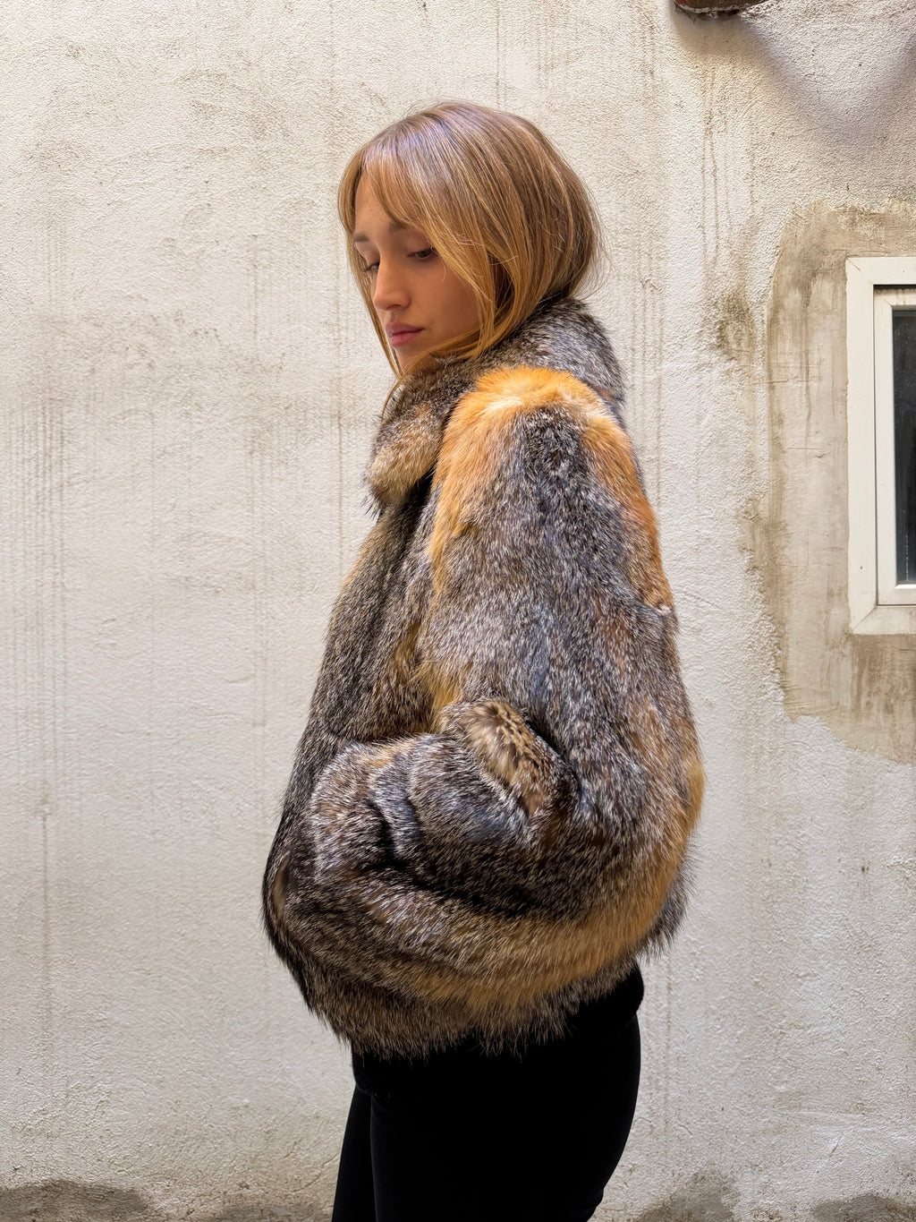 Vintage Fox Fur Zip Jacket