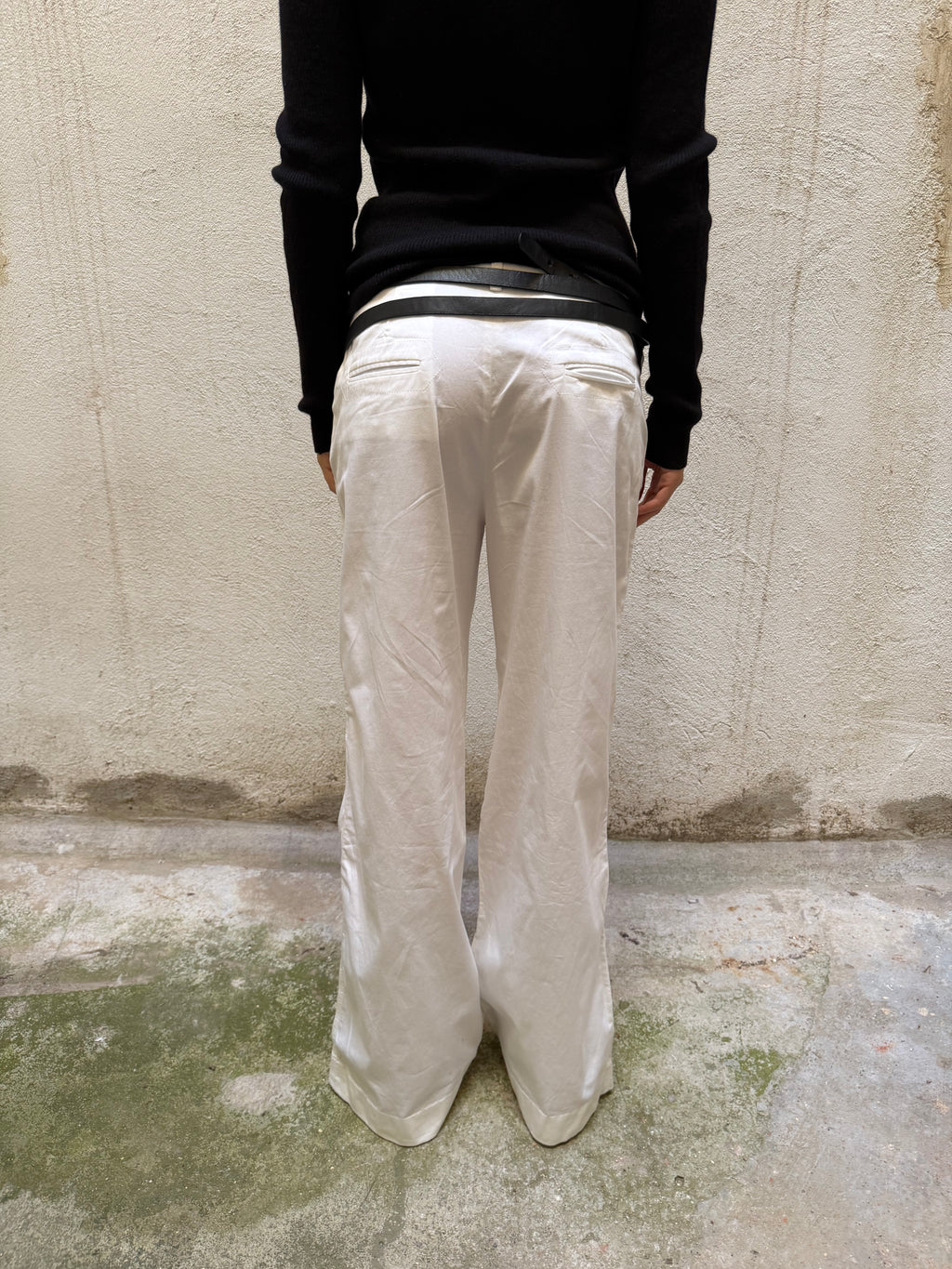 Paola Frani White Palazzo Trousers