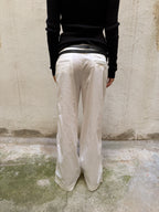 Paola Frani White Palazzo Trousers
