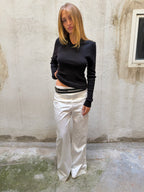 Paola Frani White Palazzo Trousers