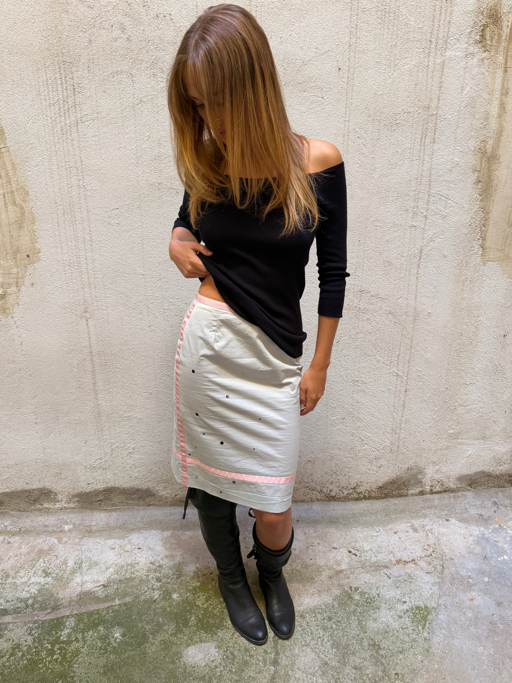 Alain Manoukian Studded Midi Skirt