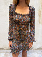 Italian Brand Sheer Floral Mesh Mini Dress