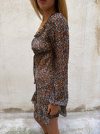 Italian Brand Sheer Floral Mesh Mini Dress