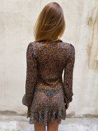 Italian Brand Sheer Floral Mesh Mini Dress