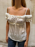 Italian Brand Satin Milkmaid Top