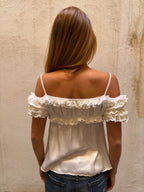 Italian Brand Satin Milkmaid Top