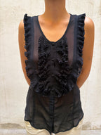 Pepe Jeans Sheer Ruffle Blouse