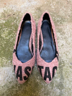 Pointed Toe Graphic Print Ballet Flats